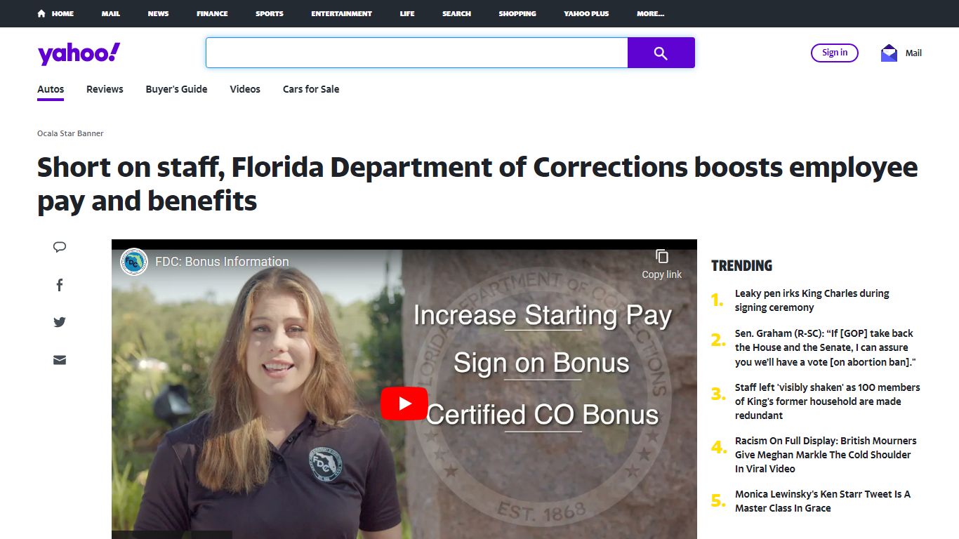 Short on staff, Florida Department of Corrections boosts employee pay ...